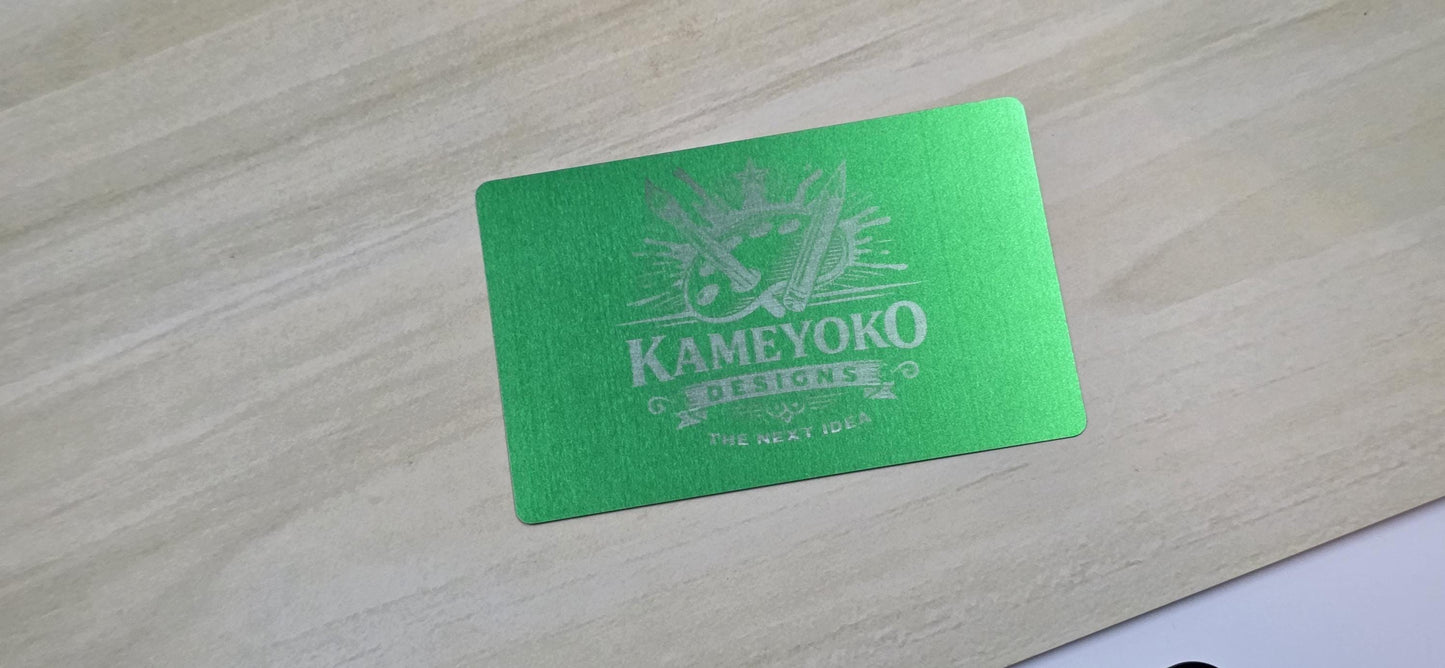 10 pack Custom Laser Engraved Metal Business Cards | Colored Stainless Steel Name Card