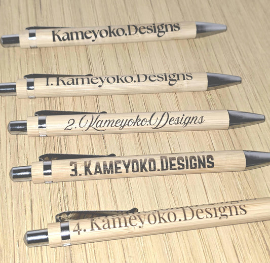 1 Custom Engraved Bamboo Pens