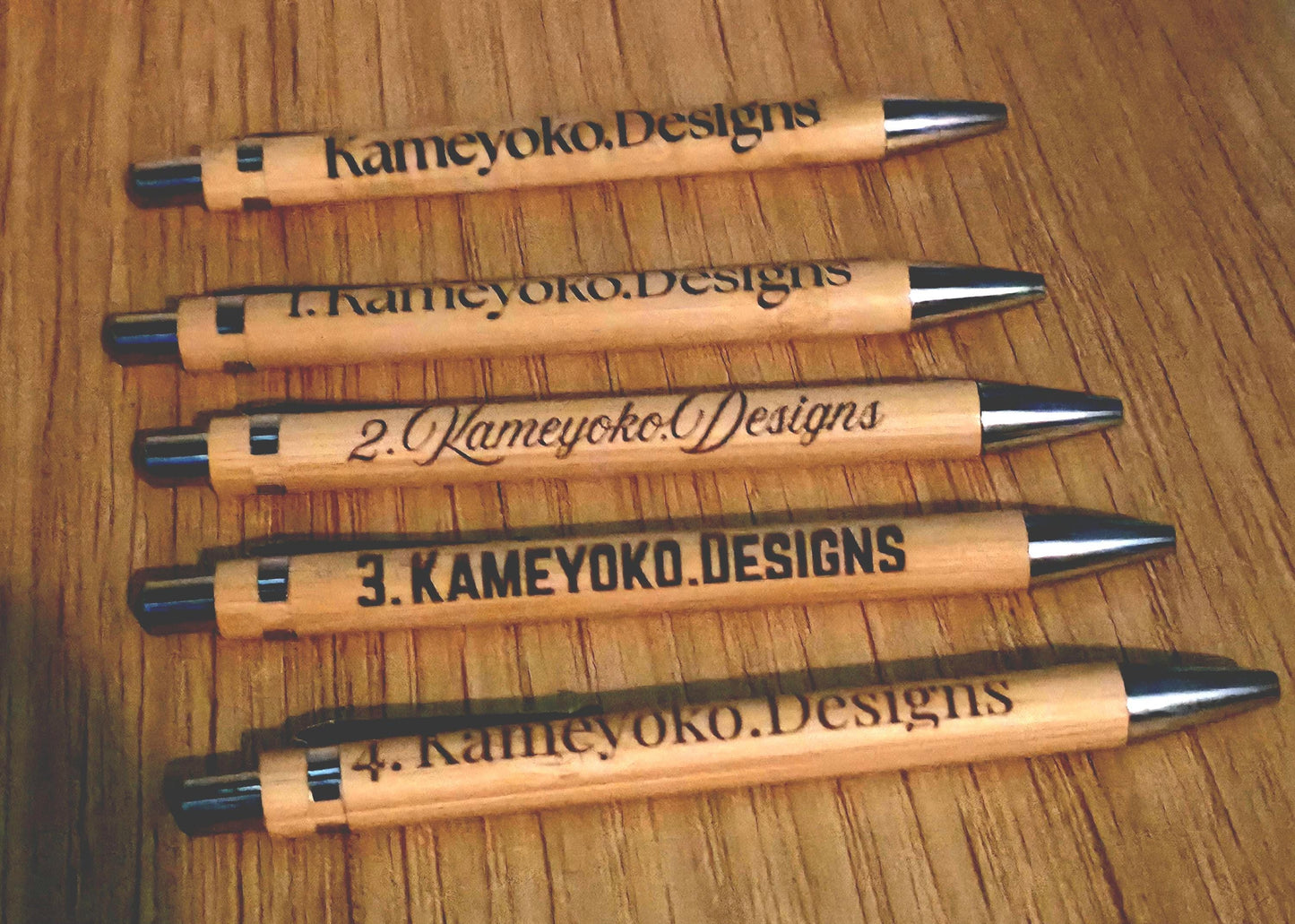 1 Custom Engraved Bamboo Pens