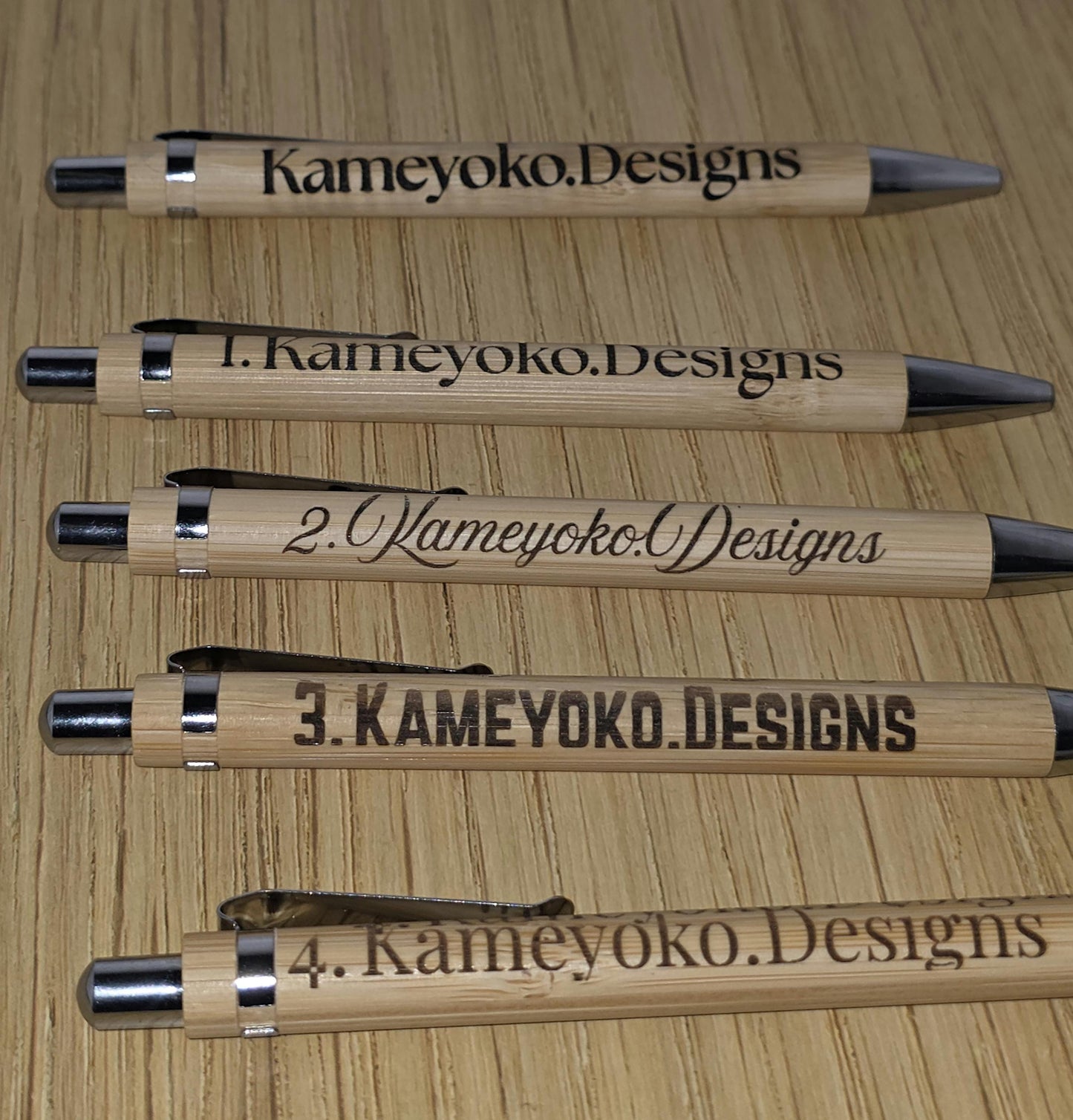 1 Custom Engraved Bamboo Pens