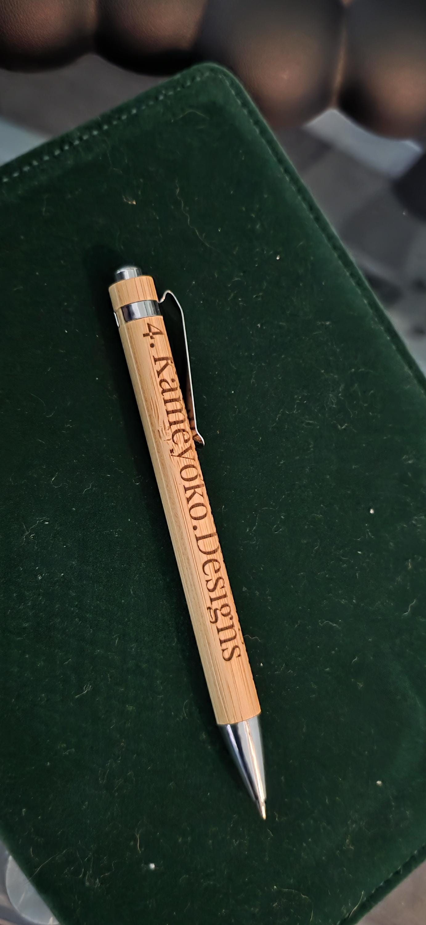 1 Custom Engraved Bamboo Pens