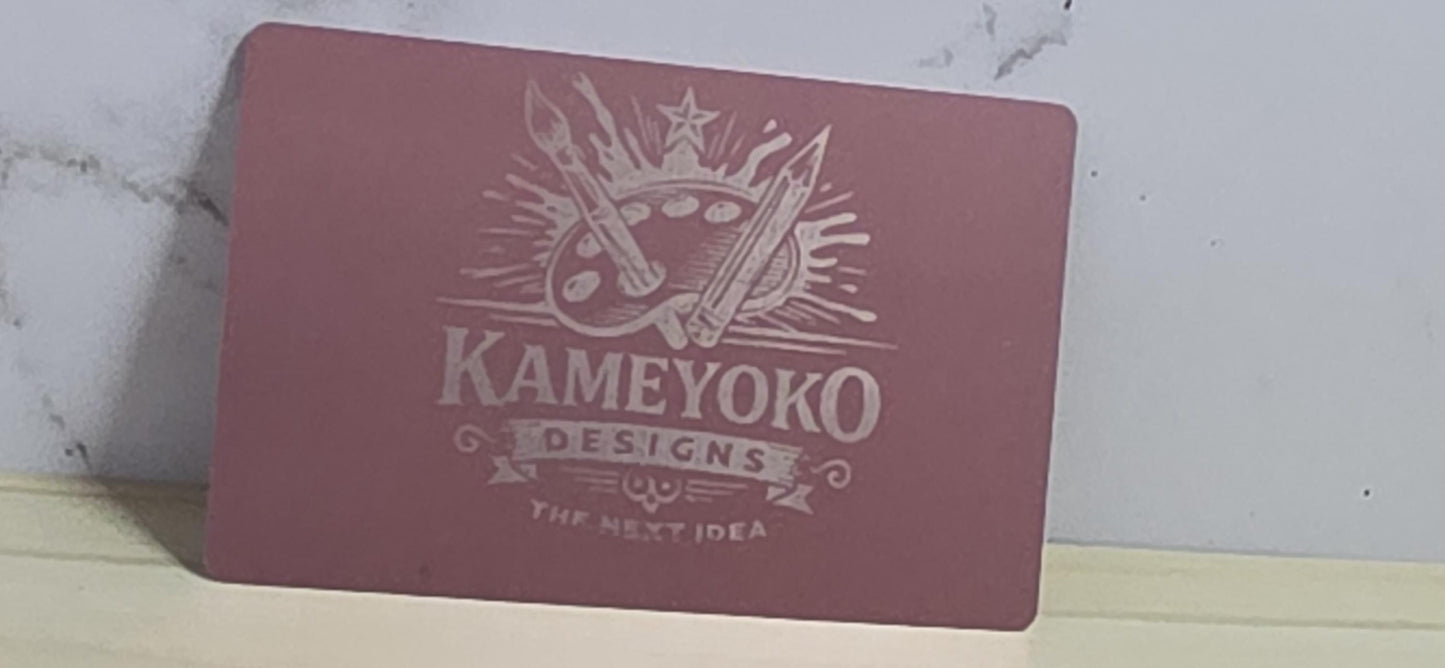 10 pack Custom Laser Engraved Metal Business Cards | Colored Stainless Steel Name Card