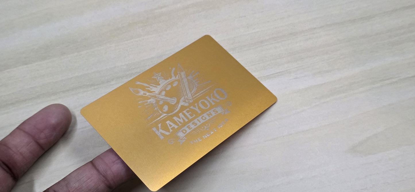 10 pack Custom Laser Engraved Metal Business Cards | Colored Stainless Steel Name Card
