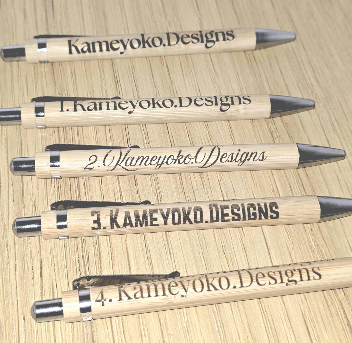 1 Custom Engraved Bamboo Pens