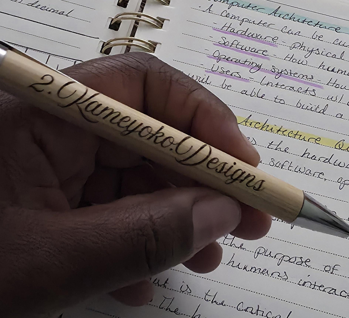 1 Custom Engraved Bamboo Pens